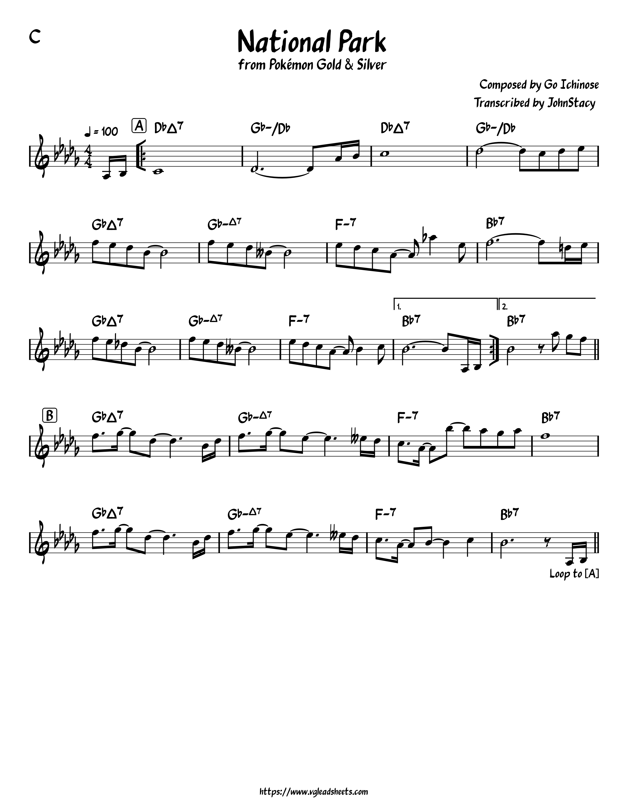 Pokémon HeartGold/SoulSilver - Transcribed Score sheet music  Play, print,  and download in PDF or MIDI sheet music on