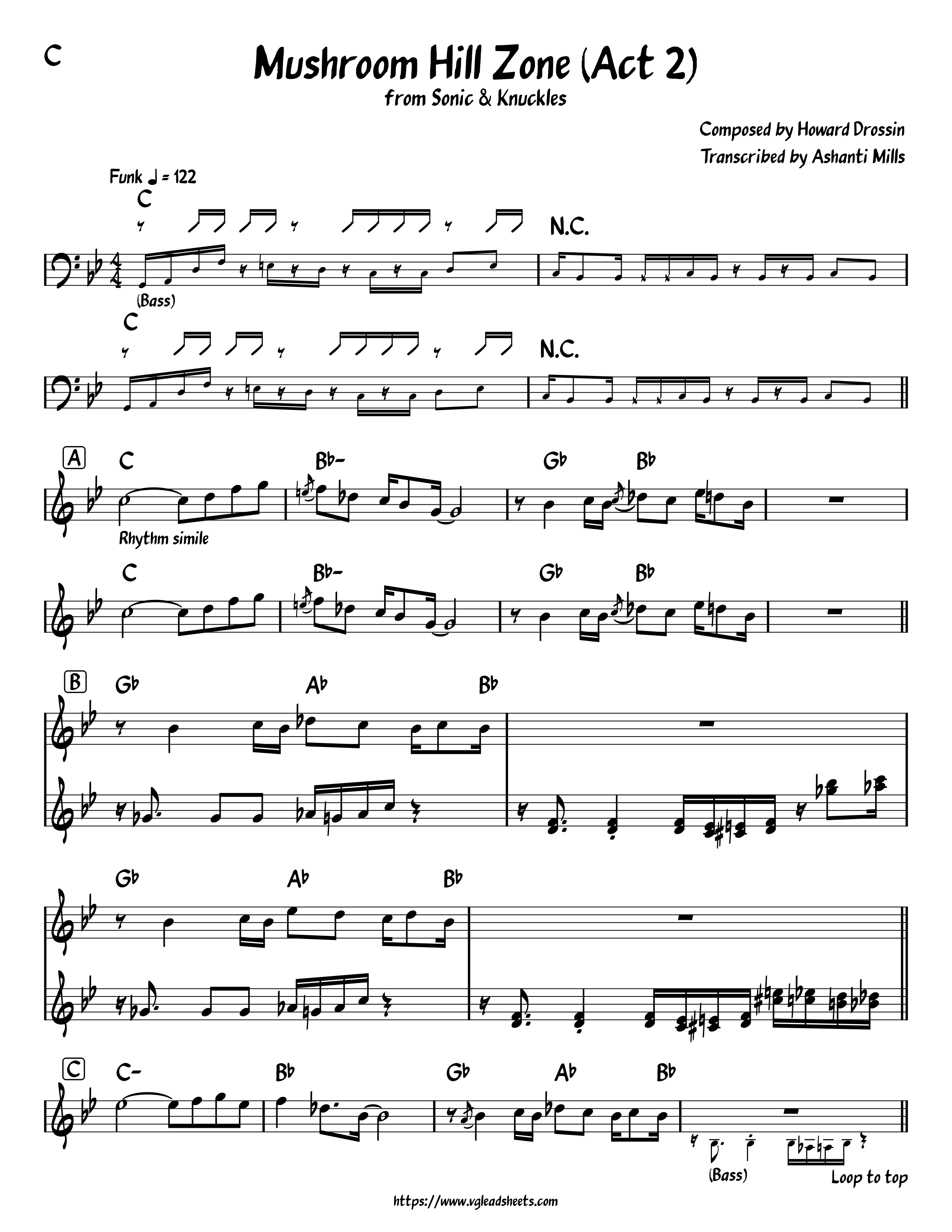 Sonic The Hedgehog - Green Hill Zone (Sheet Music), PDF, Home Video Game  Consoles