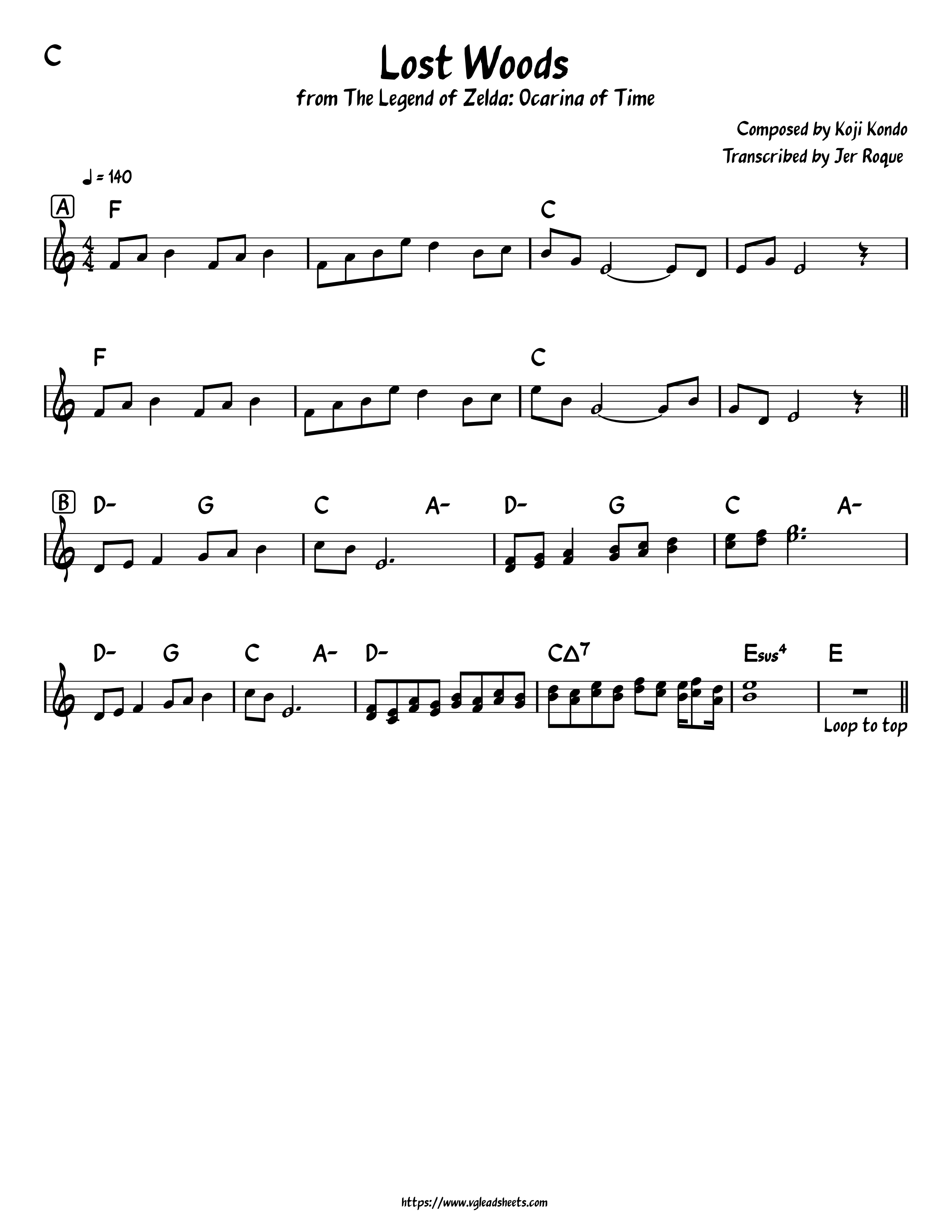 Free The Legend Of Zelda Ocarina Of Time - Suns Song by Misc Computer Games  sheet music