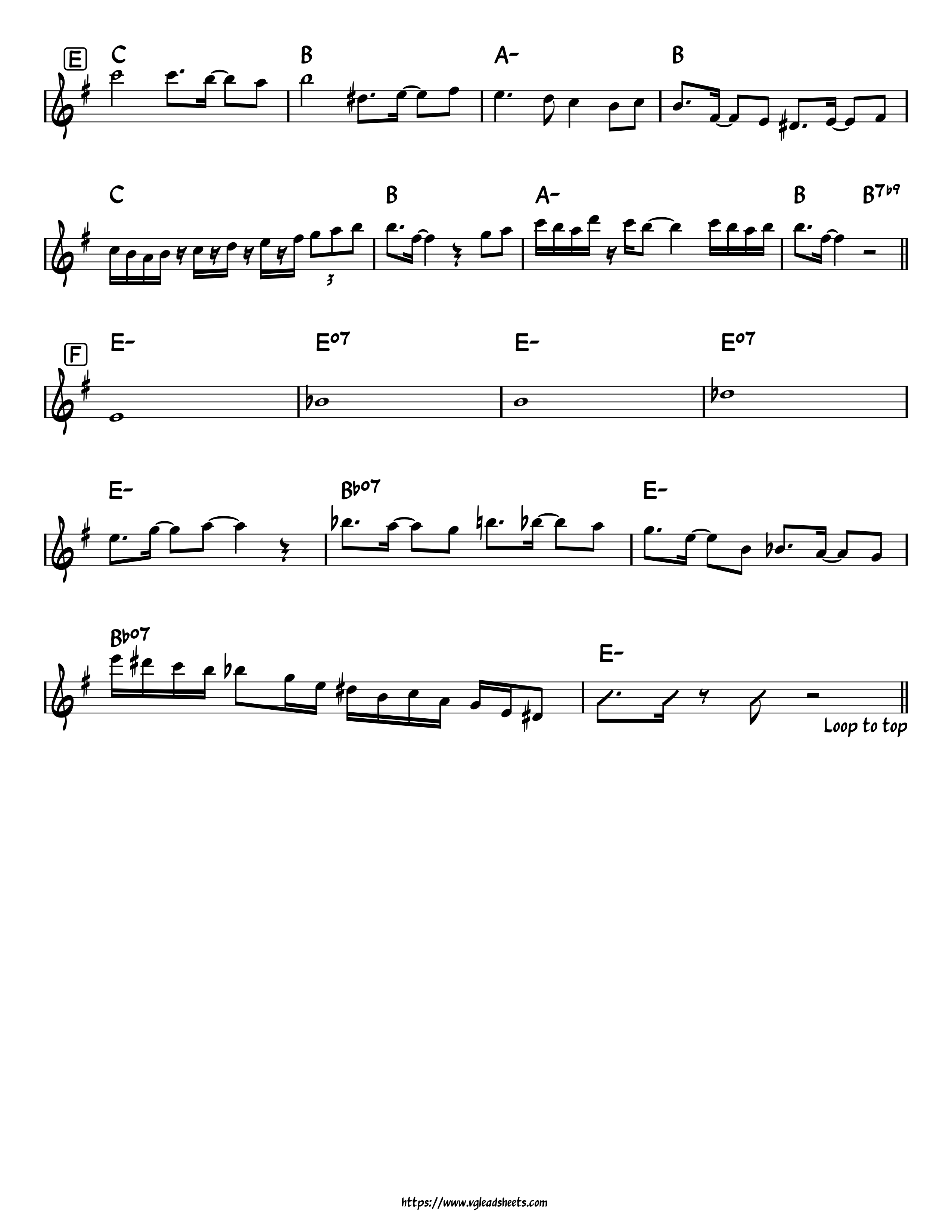 Kid Icarus: Uprising - Dark Pit&rsquo;s Theme | VGLeadSheets.com - Lead 